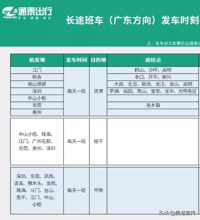 出行必备！贵港市2022年新版班车时刻表来了