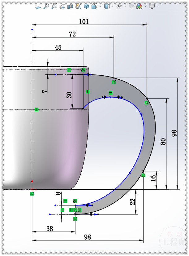 用SolidWorks画一个长相奇特的杯子