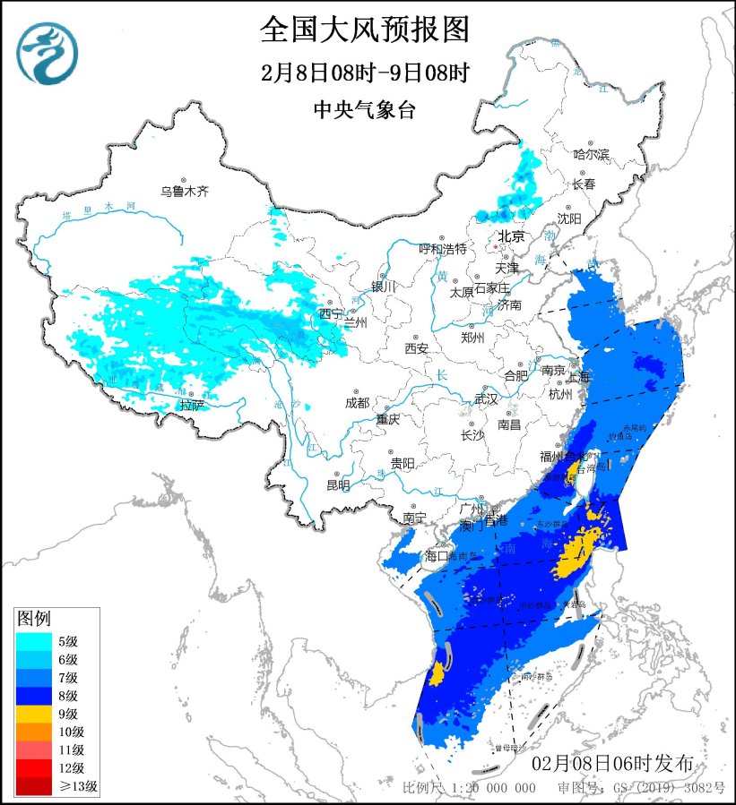 中央气象台：全国大部降水稀少 我国近海有大风